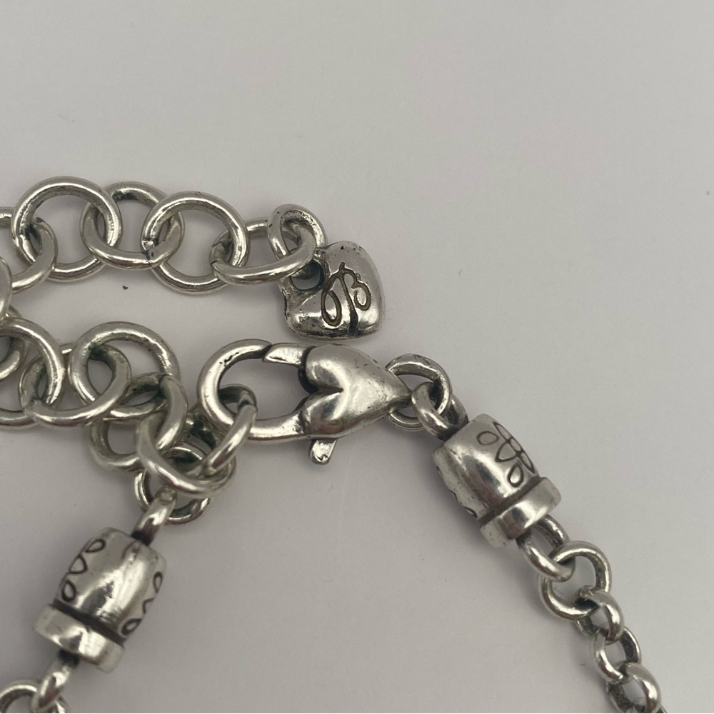Brighton Silver and Turquoise Beaded Charm Necklace - Picture 2 of 5